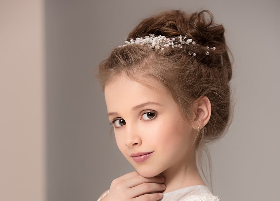 updo hairstyle for flower girls
