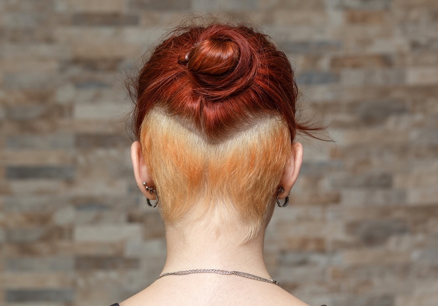 updo hairstyle with undercut