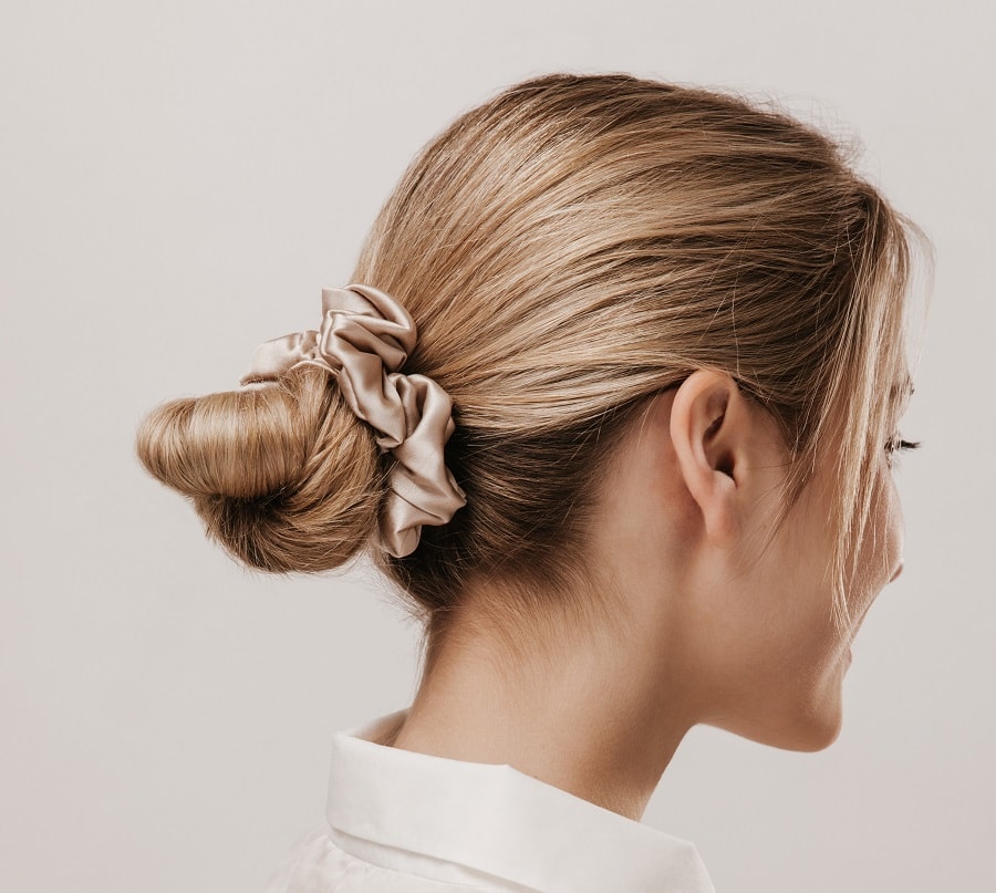 updo style with scrunchie