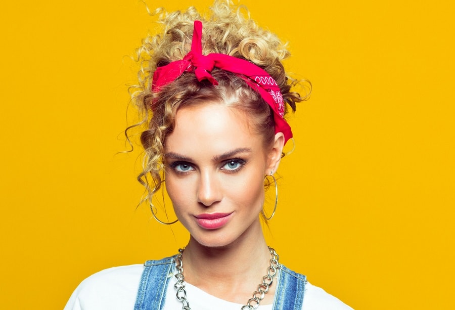 vintage updo for curly blonde hair