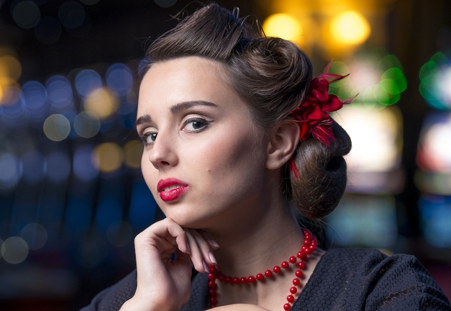 vintage updo for long hair