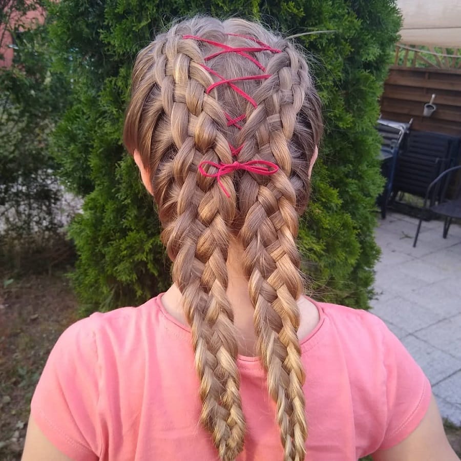 5 strand braided pigtails
