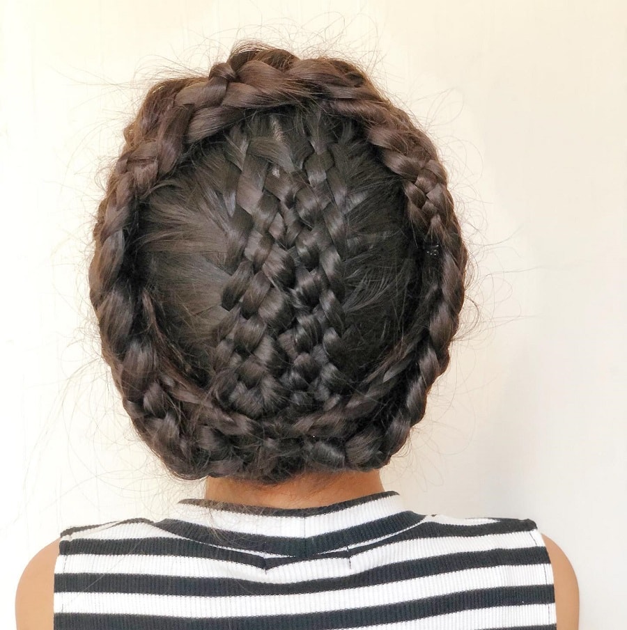 5 strand crown braid