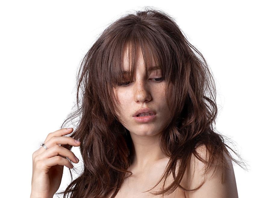 90s wispy bangs for brunette hair