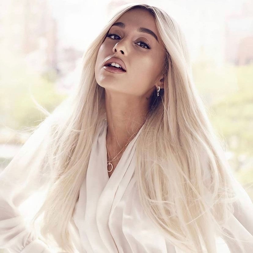 Ariana Grande with long blonde hair
