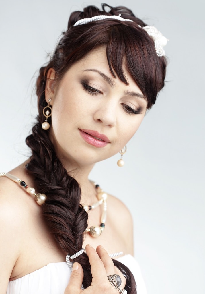 Greek braid with bangs