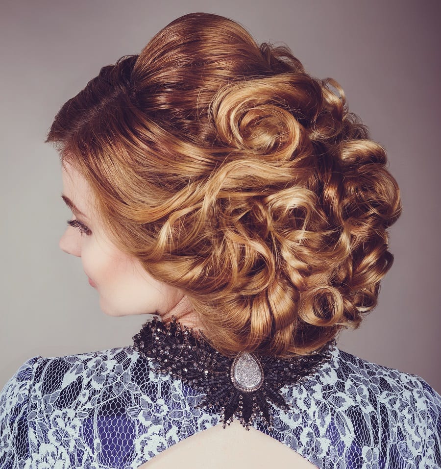 Greek updo for curly hair
