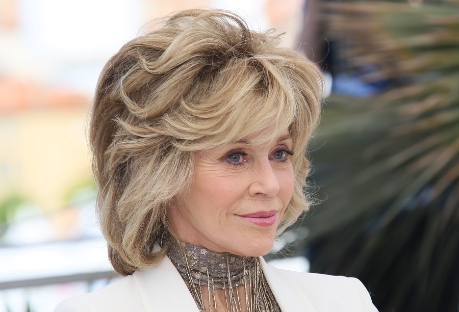 Jane Fonda with Messy Hairstyle
