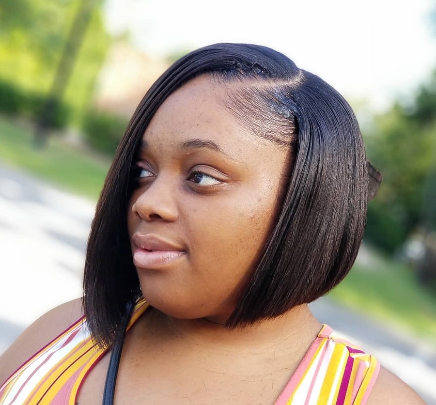 asymmetrical sew in bob