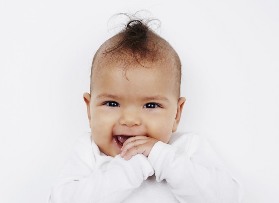 baby girl with mohawk