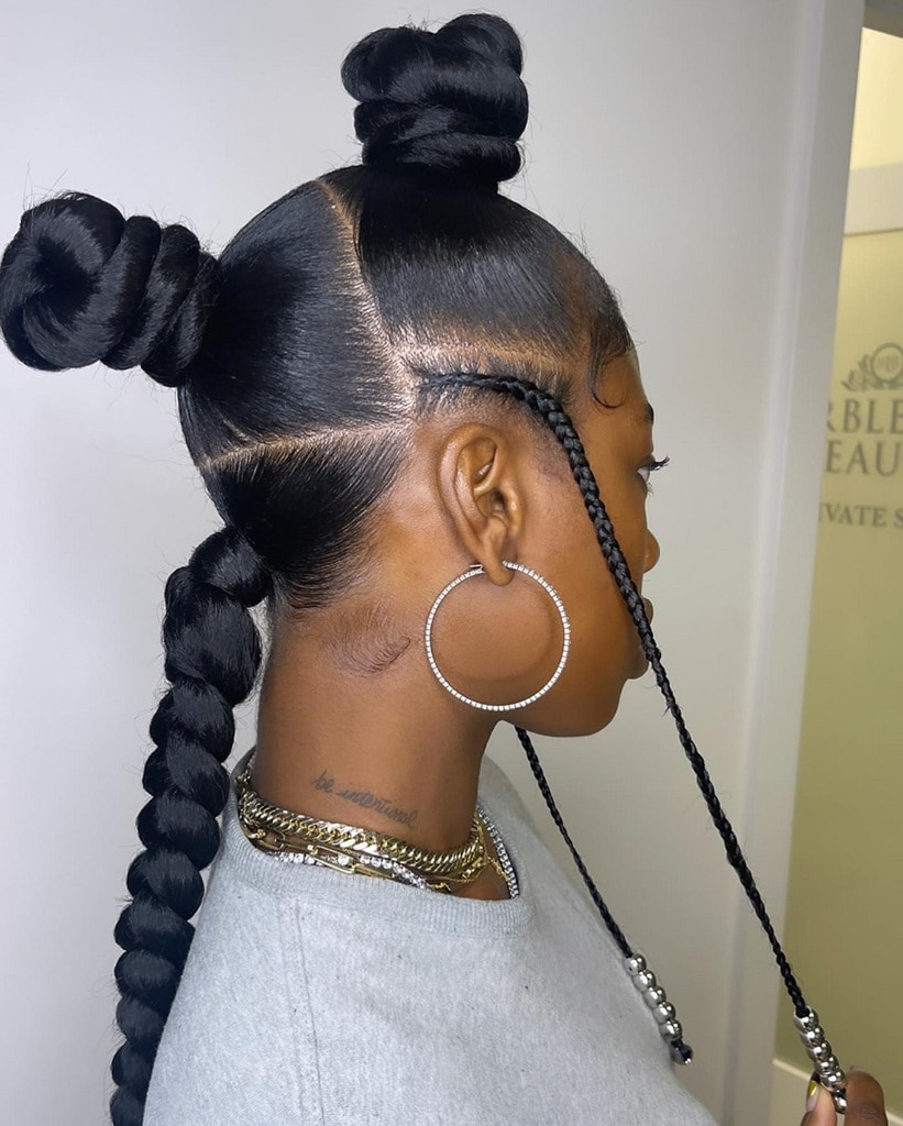 bantu knots with twist braids