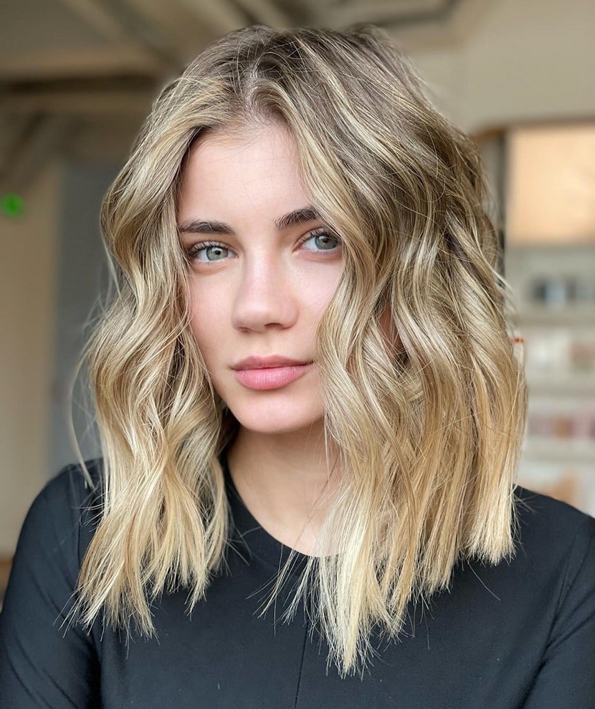 blonde balayage on medium hair