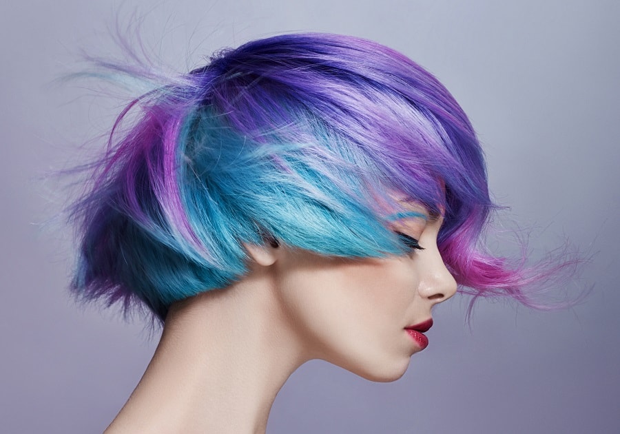 blue and purple hair color