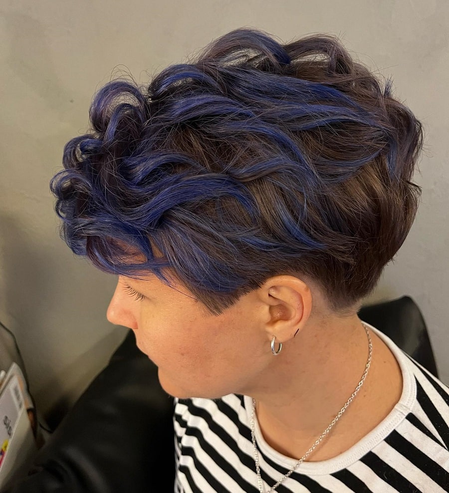 blue highlights on brown hair