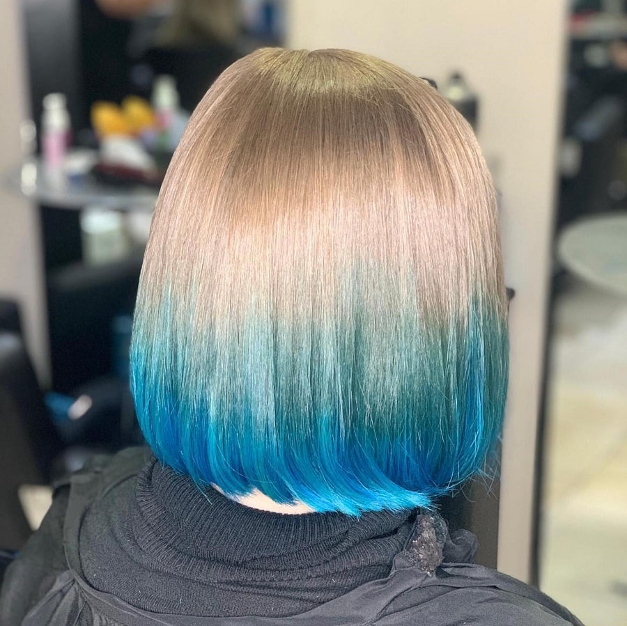 blue ombre for short hair