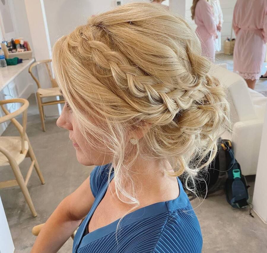 braided hairstyle for mother of the bride