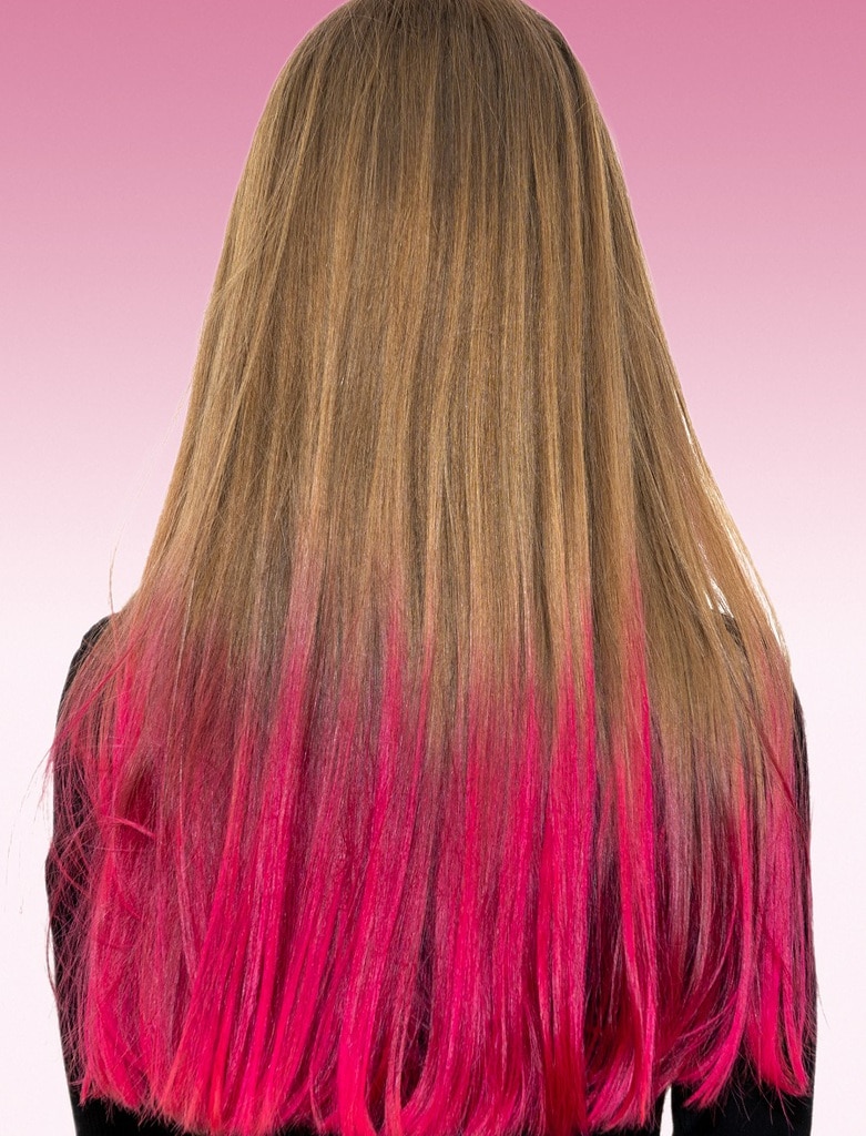 brown to pink ombre hair
