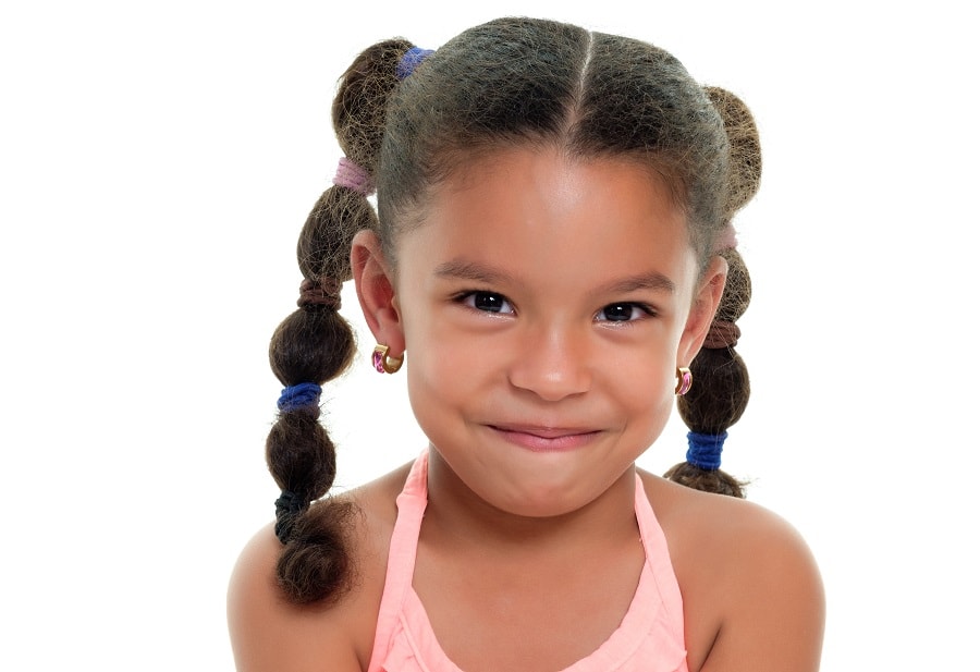 bubble pigtails for little black girl