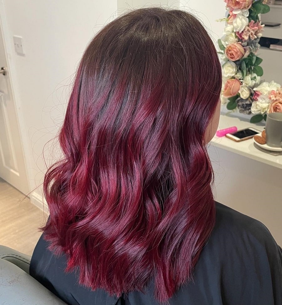 burgundy red ombre hair