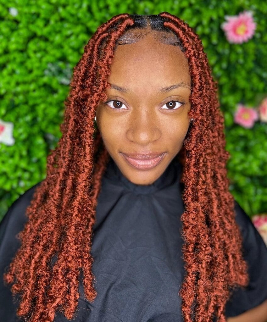 burnt orange bohemian locs