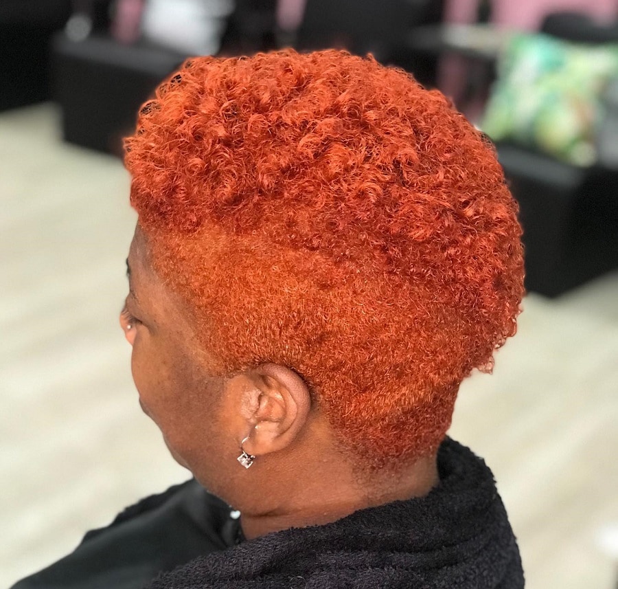 burnt orange hair for black women