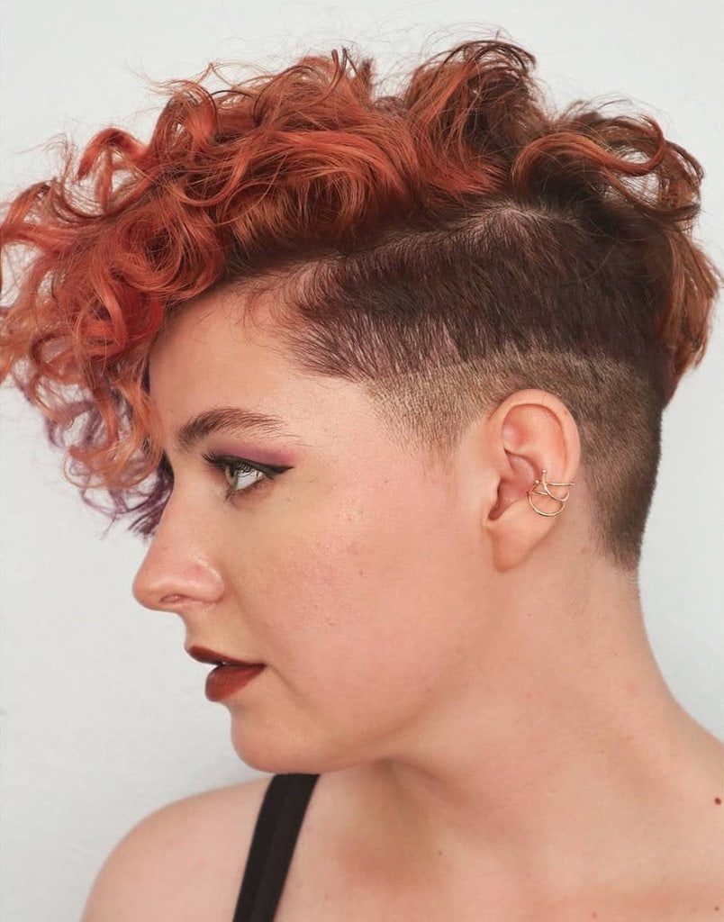 burnt orange hair with undercut