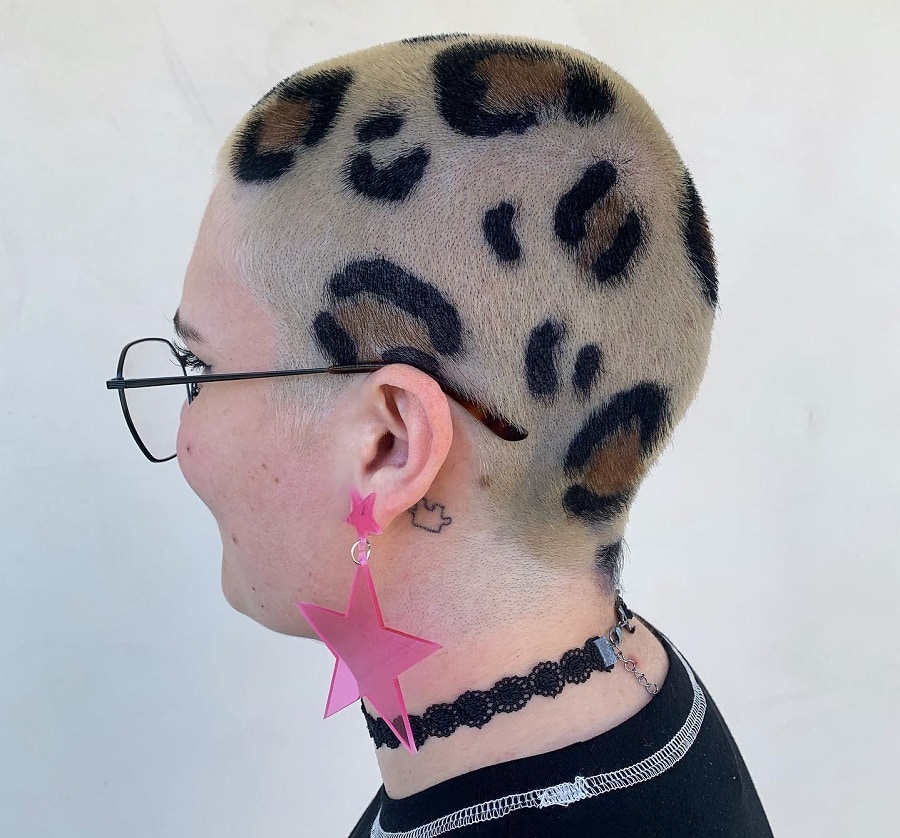 buzz cut with design for girls 