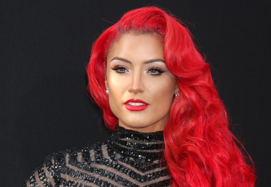 celebrity inspired bright red hair color