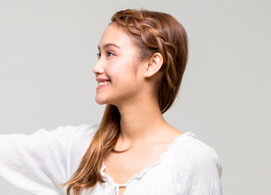 crown braid hairstyle for Asian women