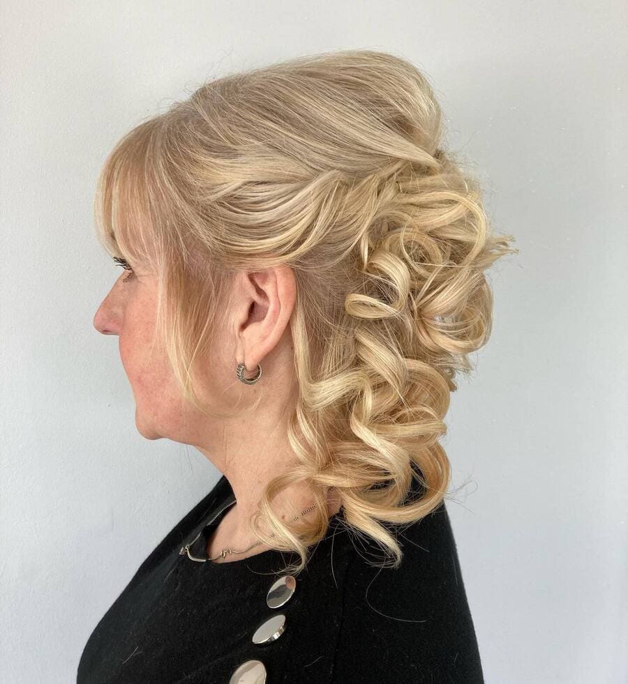 curly hairstyle for mother of the bride