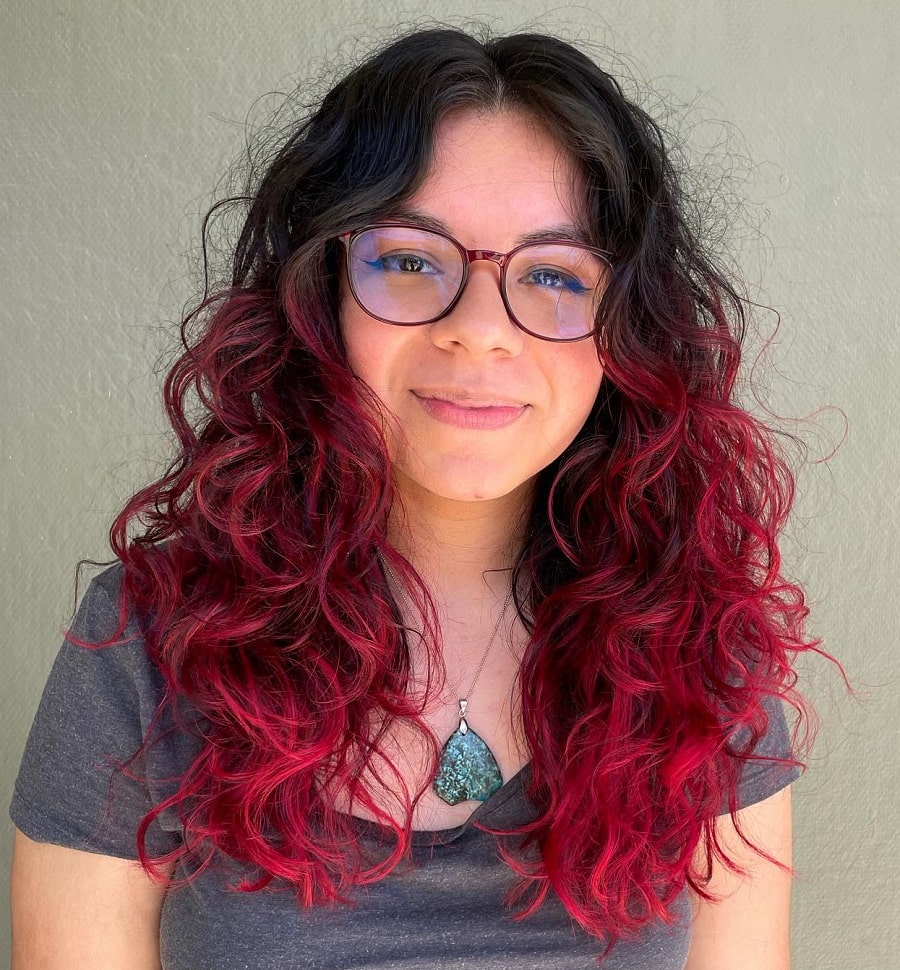 curly red ombre hair