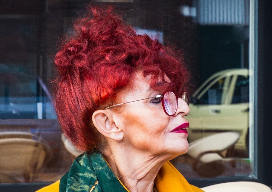 curly updo with long hair for older women