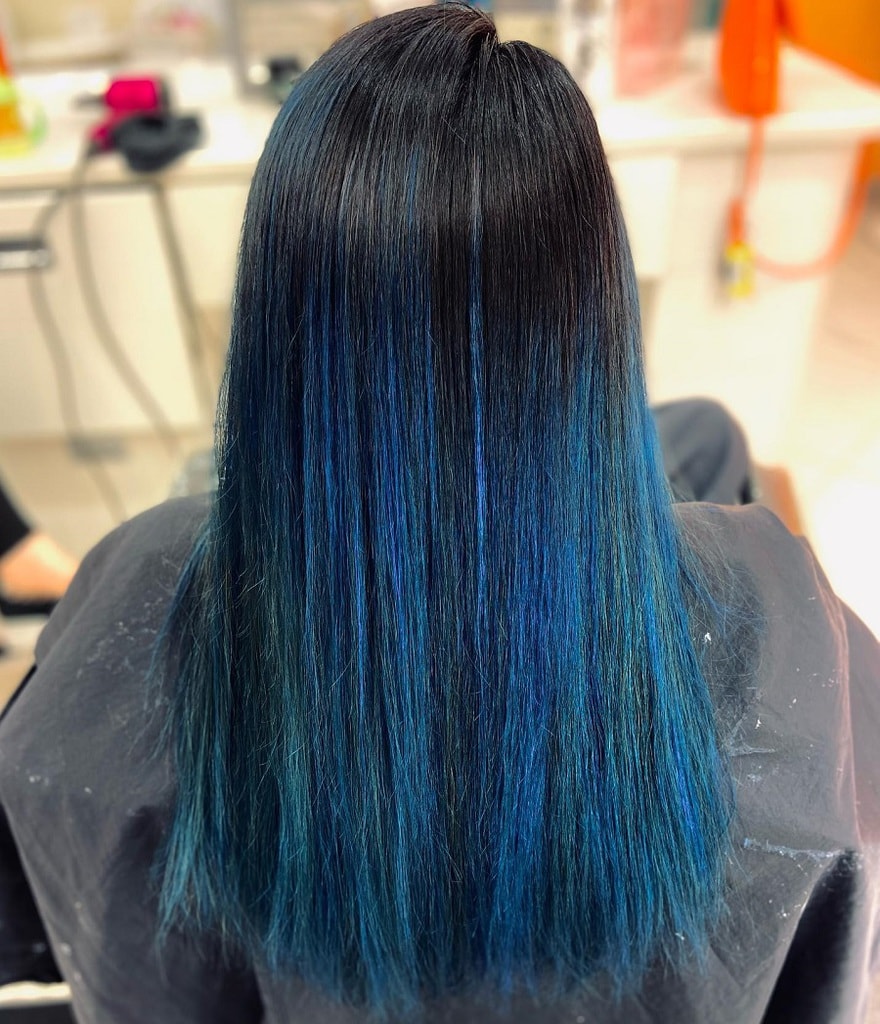 dark blue ombre hair