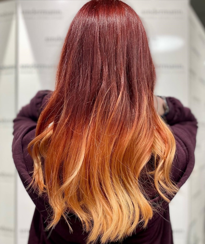 dark ginger red ombre hair