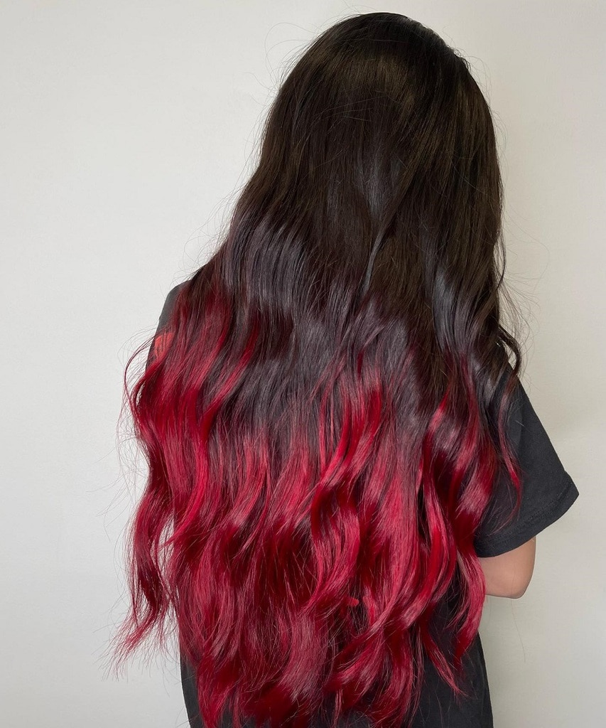 dark red ombre hair