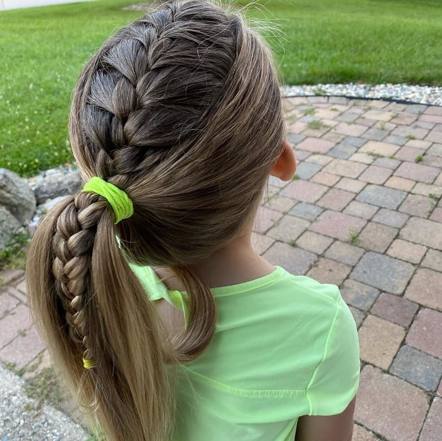 french braided high ponytail