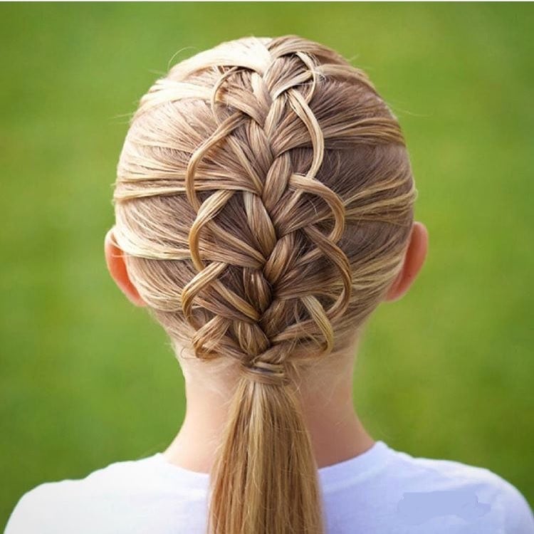 french braided ponytail 