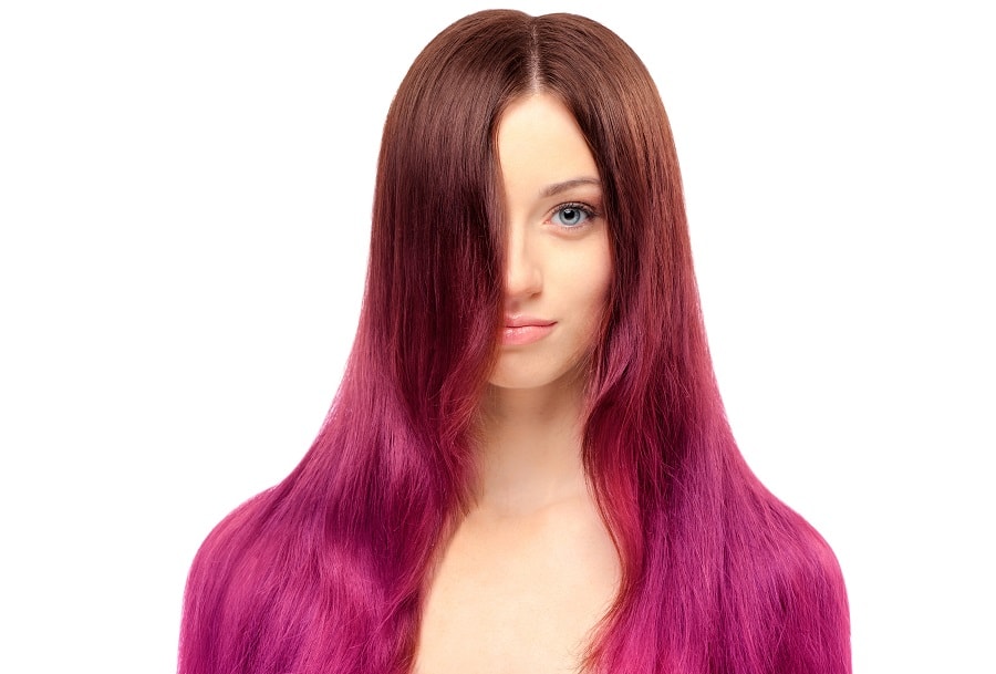 fuchsia pink ombre hair