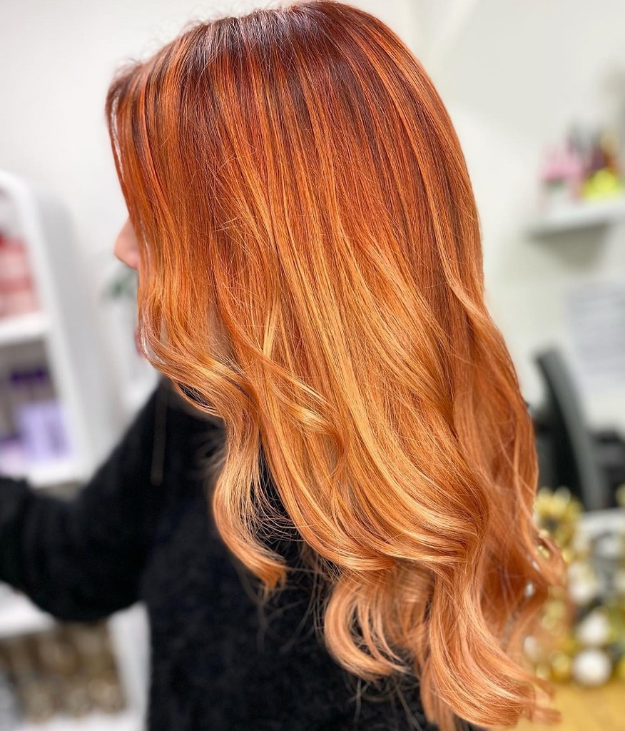 ginger red ombre hair