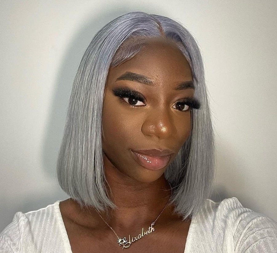 grey sew in bob