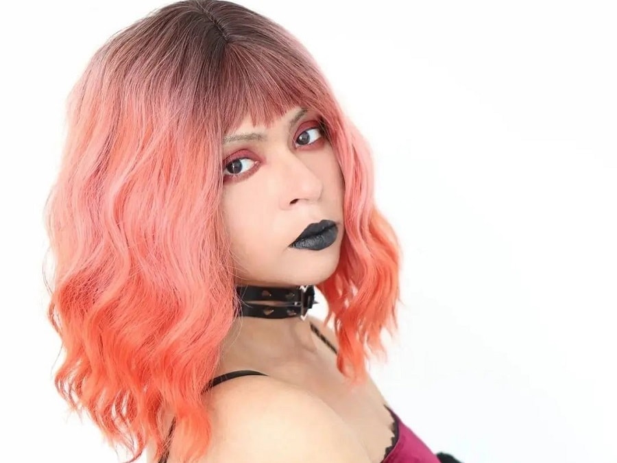 grunge hairstyle with pink ombre hair