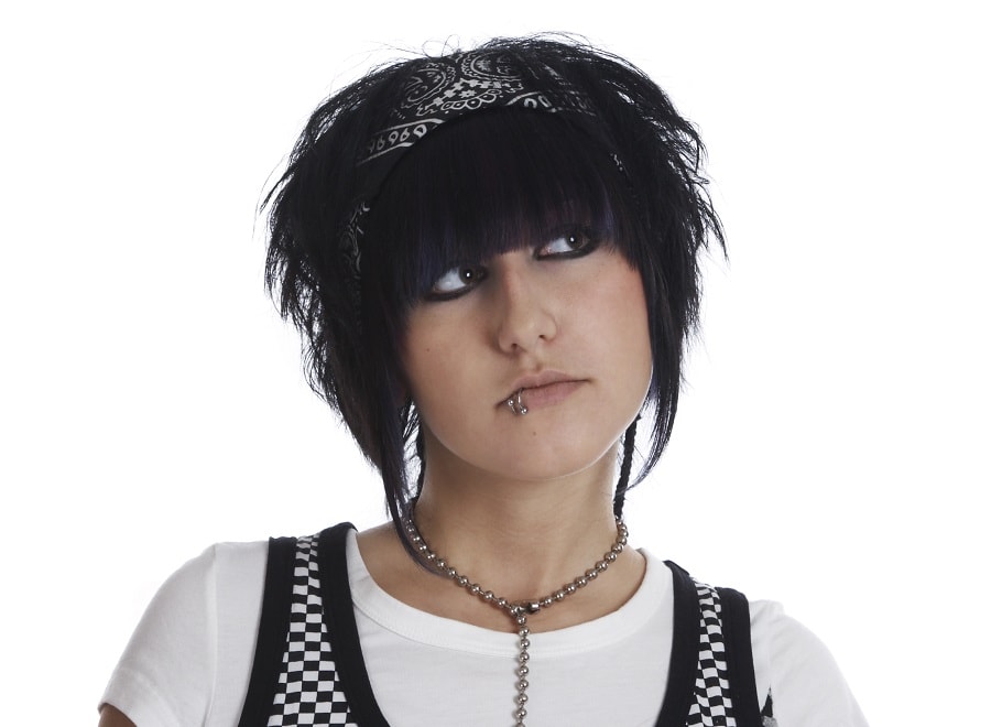 emo girl hairstyle with headband