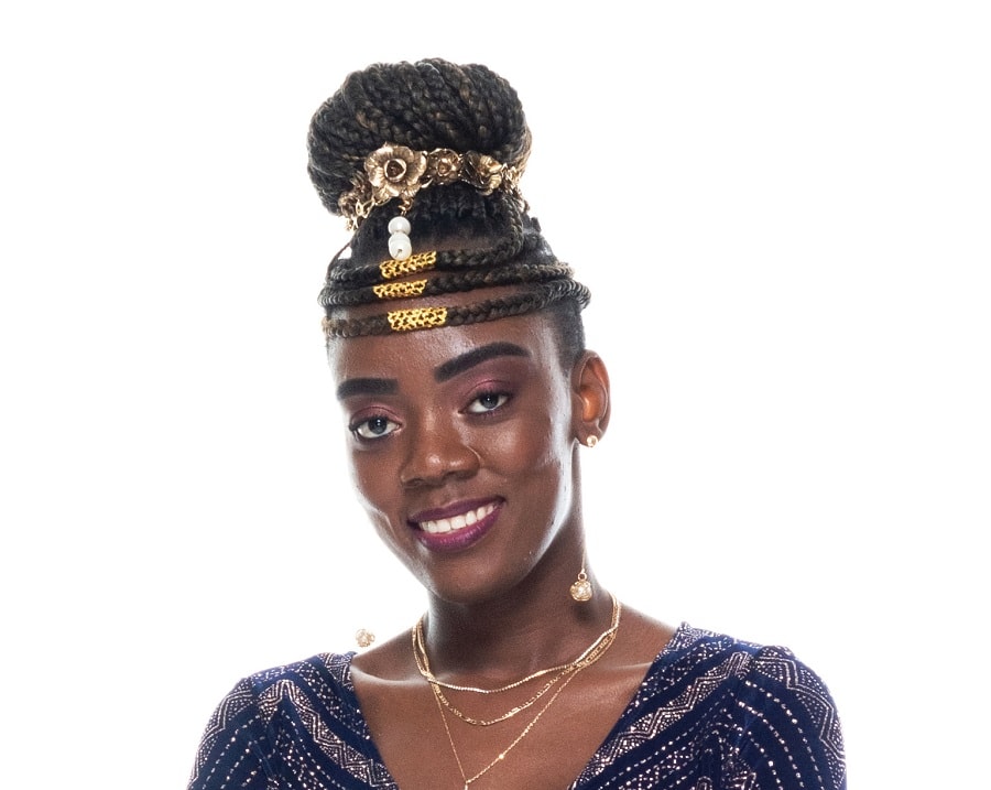 high braided updo for black girls