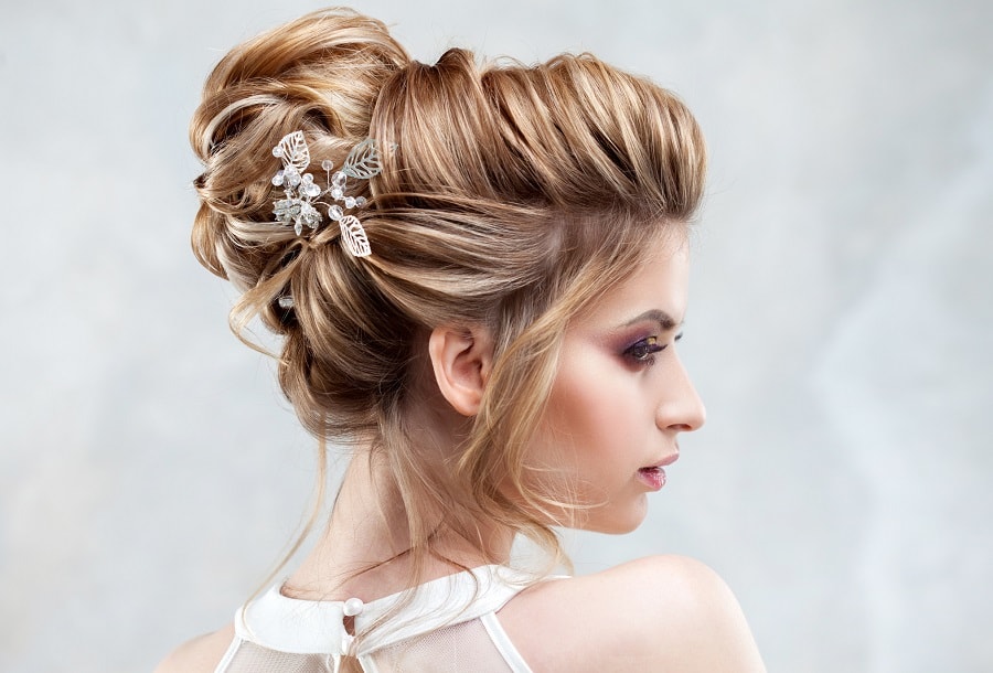 high bun for wedding