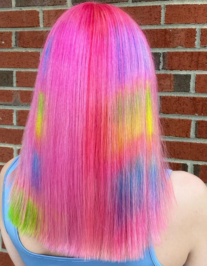 pink holographic hair 