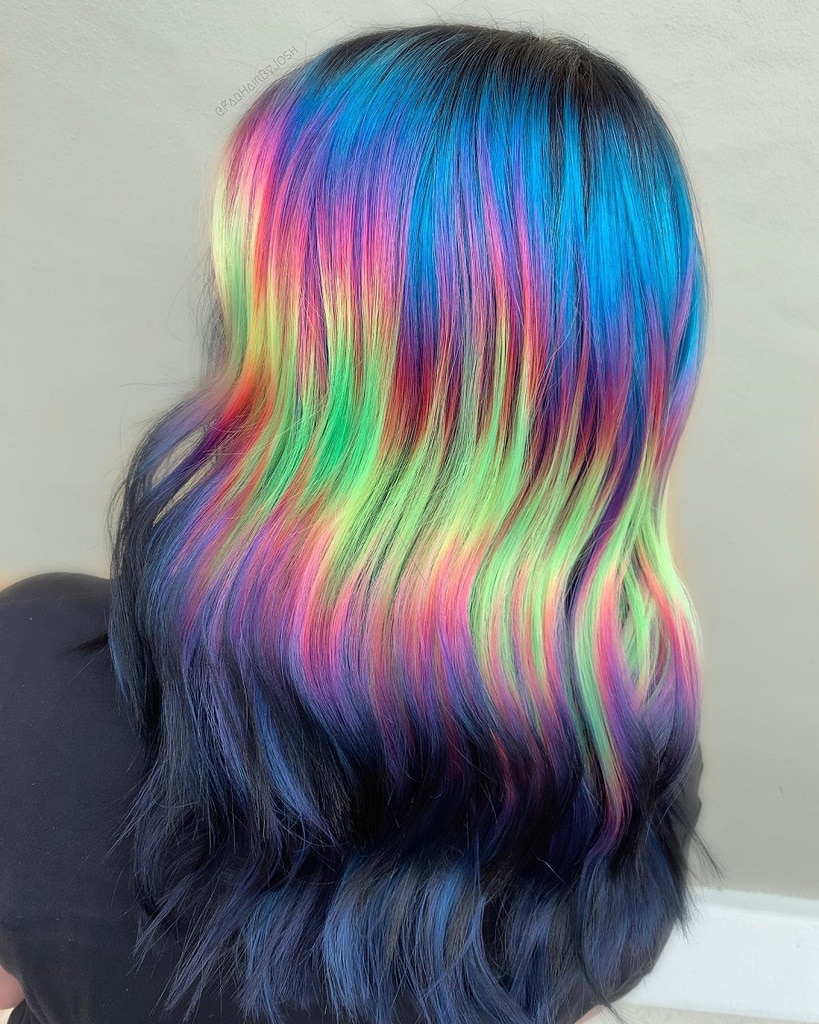 dark holographic hair