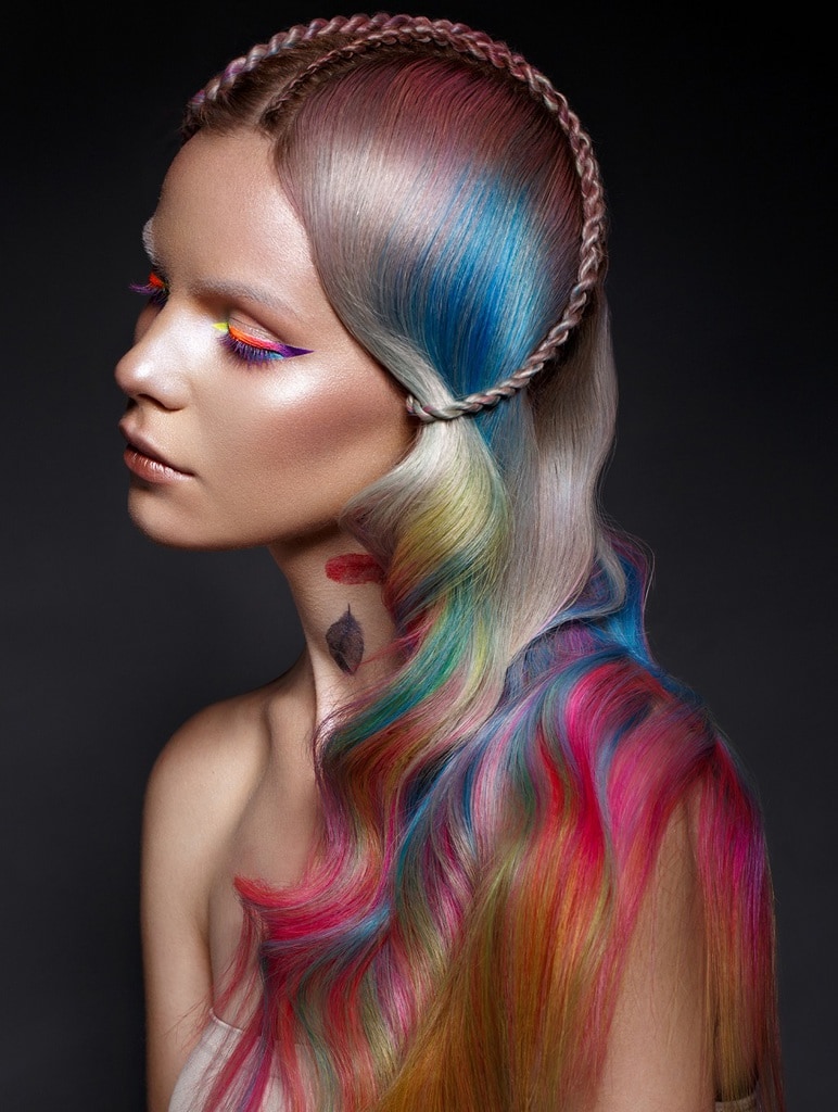 holographic hair with braid