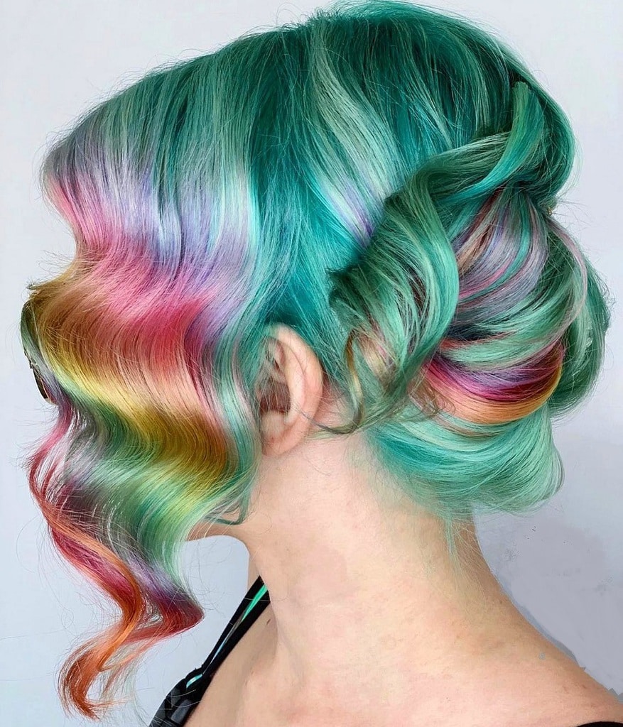 holographic mint hair