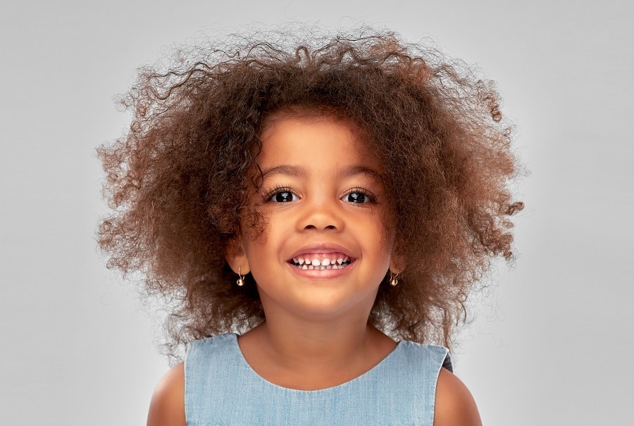 little black girl with brown afro hair
