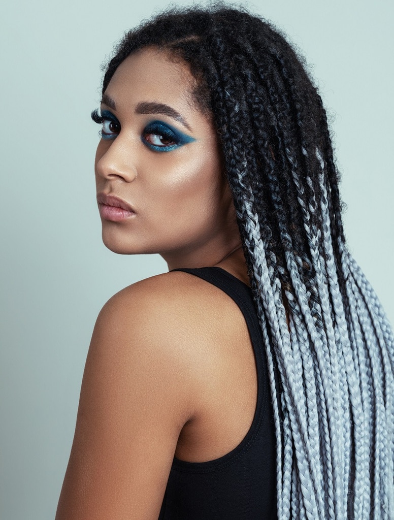 long ash ombre box braids